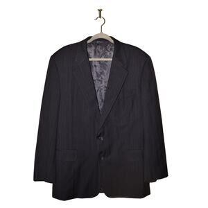 HICKEY FREEMAN $395 Navy Striped Wool Two-Button Sport Coat Men's 43R